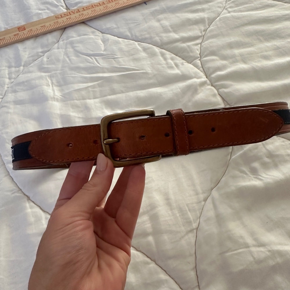 Nautica Leather Brown and Navy Belt